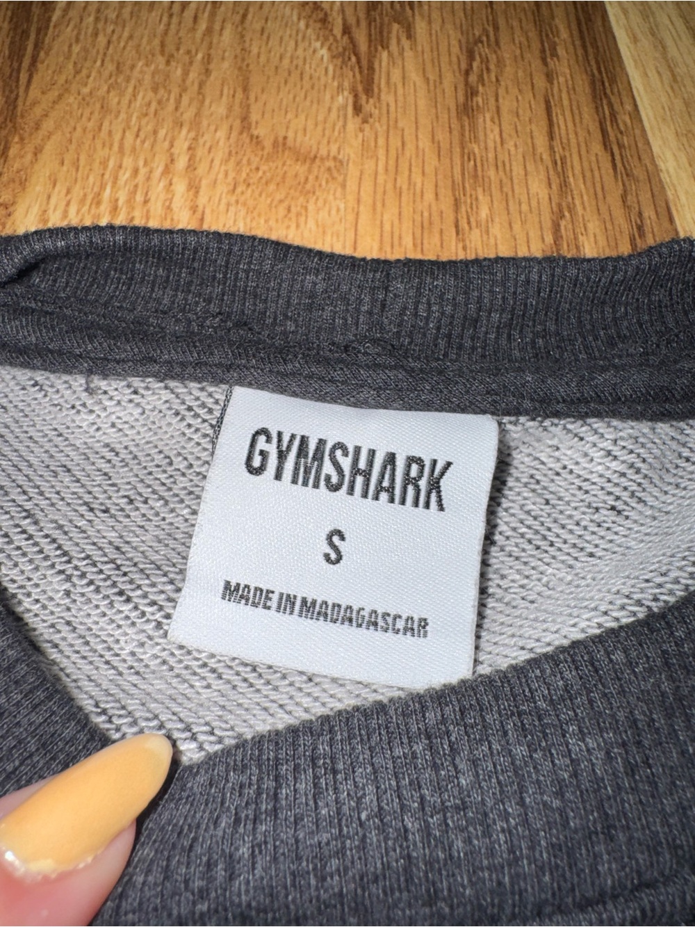 Gymshark Rest Day Sweats Cropped Pullover Sweatshirt Dark Gray Marl Size Small - Picture 10 of 11